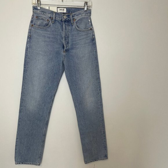 Agolde Denim - AGOLDE Womens 90s Pinch Waist High Rise Straight Jeans Blue Soundwave Size 25 NW